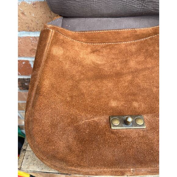 Sundance Wandering Way Small Shoulder Bag Leather & Suede Brown With Hook Latch - Picture 9 of 16